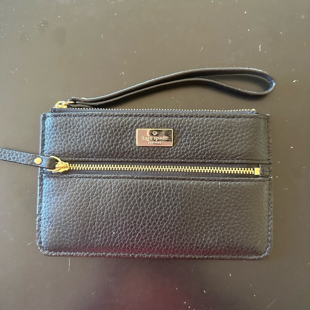 Kate Spade Black Leather Wristlet